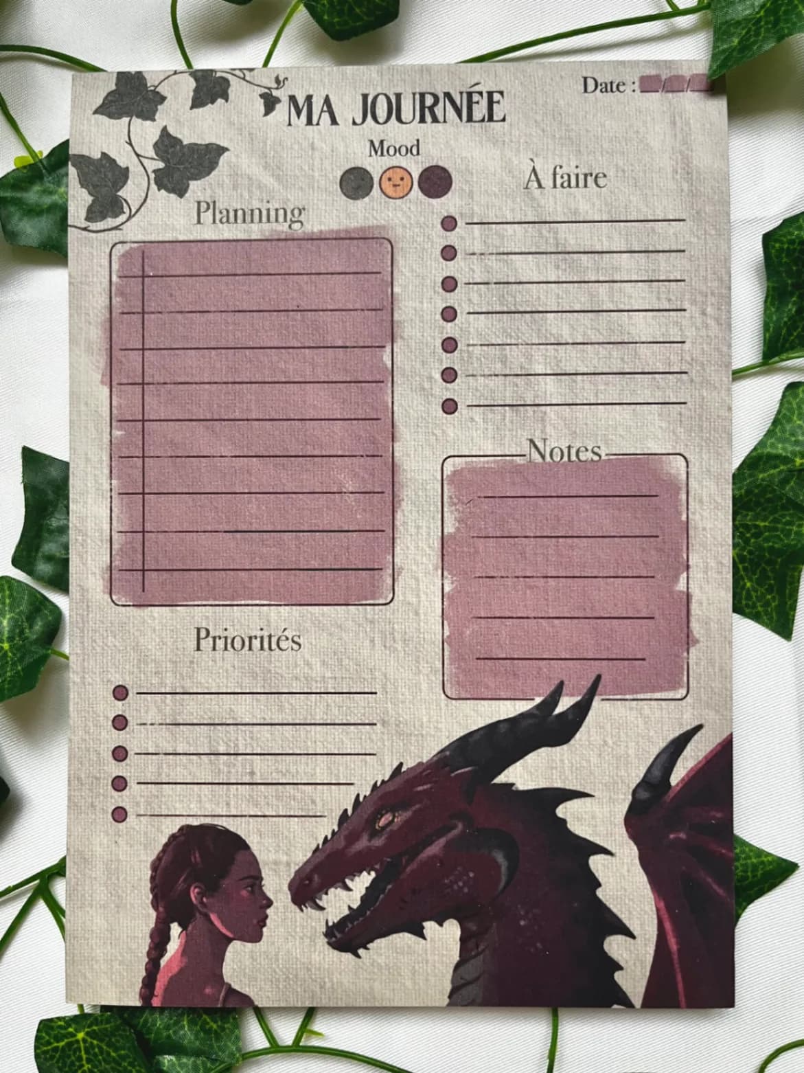 Bloc-notes Planner - La princesse et le Dragon